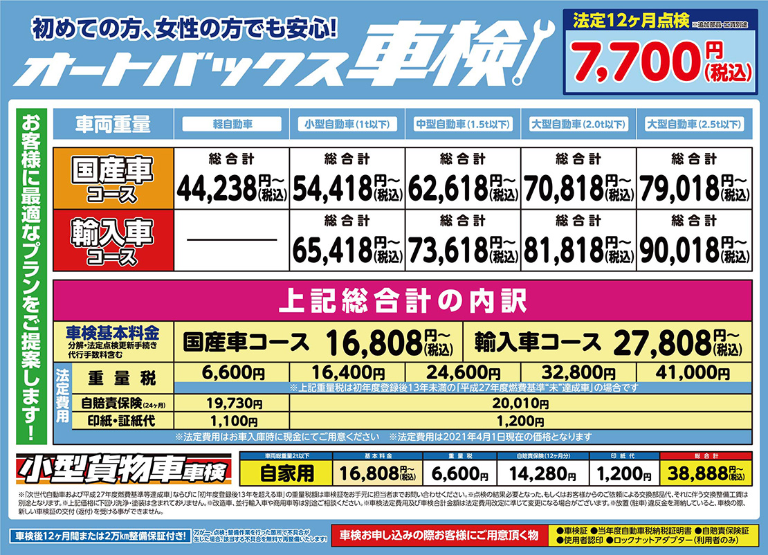 車検 法定12ヶ月点検 オートバックス岩沼バイパス店